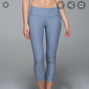 Lululemon wunder under crop blue denim